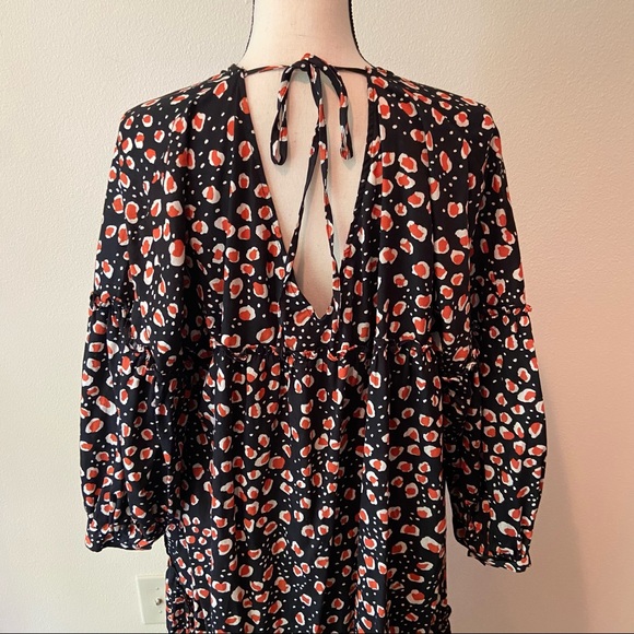 WhoWhatWear High Low Leopard Print Long Sleeve Dress - Picture 6 of 8